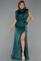 Long Emerald Green Satin Evening Dress ABU2133