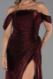 Burgundy Long Chiffon Evening Dress ABU5974