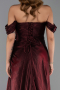 Burgundy Long Chiffon Evening Dress ABU5974