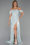 Mint Long Chiffon Evening Dress ABU5974