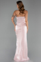 Long Powder Color Chiffon Evening Dress ABU6336