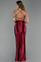 Long Cherry Colored Satin Prom Gown ABU2800