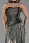 Dark Khaki Long Chiffon Prom Gown ABU5957