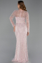 Powder Color Long Beaded Evening Dress ABU5649