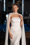 Long Beige Beaded Mermaid Prom Dress ABU6315
