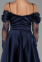 Midi Navy Blue Satin Party Dress ABK2552