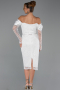 Midi White Beaded Party Dress ABK2663