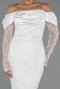 Midi White Beaded Party Dress ABK2663