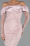 Midi Powder Color Beaded Party Dress ABK2663