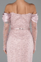 Midi Powder Color Beaded Party Dress ABK2663