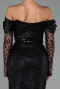 Midi Black Beaded Party Dress ABK2663