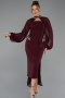 Midi Burgundy Party Dress ABK2664