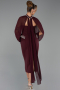 Midi Burgundy Party Dress ABK2664