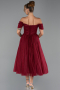 Midi Burgundy Cocktail Dress ABK2665