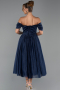 Midi Navy Blue Cocktail Dress ABK2665