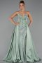 Long Mint Satin Evening Dress ABU6293