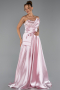 Long Powder Color Satin Evening Dress ABU5767