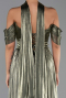 Long Olive Drab Chiffon Evening Dress ABU6342
