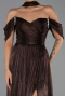 Long Brown Chiffon Evening Dress ABU6342
