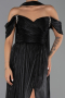 Long Black Chiffon Evening Dress ABU6342
