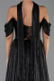 Long Black Chiffon Evening Dress ABU6342