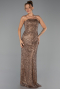 Long Brown Scaly Evening Dress ABU6343