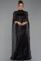 Long Black Scaly Evening Dress ABU6343