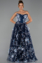 Long Navy Blue Evening Dress ABU6344