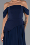 Long Navy Blue Chiffon Evening Dress ABU6345