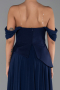Long Navy Blue Chiffon Evening Dress ABU6345