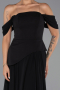 Long Black Chiffon Evening Dress ABU6345