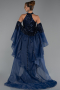 Long Navy Blue Beaded Evening Dress ABU6348