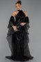 Long Black Beaded Evening Dress ABU6348
