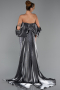 Long Anthracite Beaded Evening Dress ABU5169