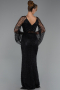 Long Black Beaded Evening Dress ABU6349