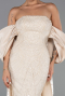 Long Beige Beaded Evening Dress ABU6351