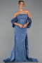 Long Indigo Beaded Evening Dress ABU6351