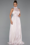 Long Beige Chiffon Evening Dress ABU6352