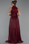 Long Burgundy Chiffon Evening Dress ABU6352