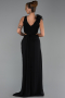 Long Black Chiffon Prom Gown ABU6354