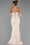 Long Beige Dantelle Formal Plus Size Dress ABU6364