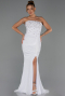 Long White Dantelle Evening Dress ABU6355