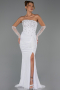Long White Dantelle Evening Dress ABU6355