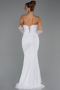 Long White Dantelle Evening Dress ABU6355