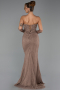 Long Brown Dantelle Evening Dress ABU6355