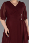 Long Burgundy Chiffon Plus Size Evening Dress ABU5180