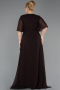 Long Brown Chiffon Plus Size Evening Dress ABU5180