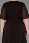 Long Brown Chiffon Plus Size Evening Dress ABU5180