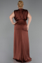 Light Brown Long Satin Plus Size Evening Dress ABU2969