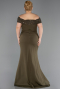 Long Olive Drab Plus Size Evening Dress ABU6302